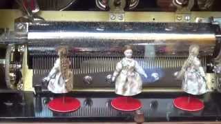 Antique Station Music Box Dancing Dolls amp Mandarin Strikers [upl. by Nilya]