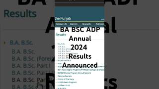 Results 2024 Punjab University BA BSc ADP ADA ADS  PU Result  Adp Result 2024 short trending [upl. by Richie]