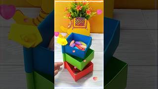 DIY Colorful Origami Desk Organizer Easy amp Creative Desk Decor shorts youtubeshorts shortsfeed [upl. by Lesly747]