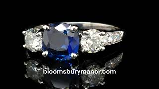 Tiffany amp Co 227tcw Three Stone Sapphire amp Diamond Engagement Ring [upl. by Warner]