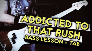 Mr BIG  Addicted to that Rush INTRO Bass lesson w tabs [upl. by Einahpad]