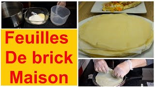 Comment et avec quelles ingrédients réaliser des feuilles de brick maison  Recette feuille de brick [upl. by Adrahc391]