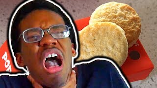 10 Popeyes Biscuits With NO DRINK Challenge [upl. by Chlores]