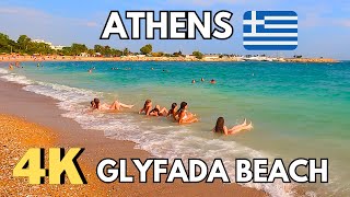 Glyfada Beach  Athens Greece 🇬🇷 4K summer travel athens beachwalk Παραλία Γλυφάδας Ακτή Α [upl. by Everest]