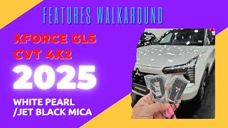 2025 Mitsubishi Xforce GLS CVT  White Pearl Jet Black Mica  FEATURES WALKAROUND [upl. by Moshe588]