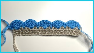 Crochet Shell Scallop Edging [upl. by Knick469]