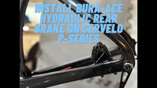 Installing DuraAce hydraulic rear disc brake on Cervelo Pseries [upl. by Ecirtahs]