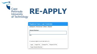 How to reapply at CPUT  Upgrading or Returning applicant [upl. by Delbert]