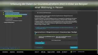 Erklärvideo Datenerfassung bei Elster zur Grundsteuerreform 2022 in Hessen am Beispiel einer Wohnung [upl. by Osher]