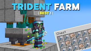 Minecraft Trident Farm  Best Design  7  10 Per Hour [upl. by Wilonah905]