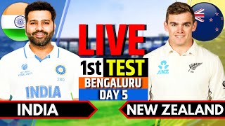 India vs New Zealand 1st Test Day 5  IND vs NZ Live Match  Live Cricket Match Today Session 1 [upl. by Jolanta]