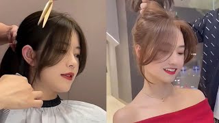 Tóc Layer Nữ Mặt Tròn Có Mái  Các Kiểu Tóc Nữ Đẹp 2022  Tóc Bob Tỉa Layer Dài  haircut layer [upl. by Yelrahs885]