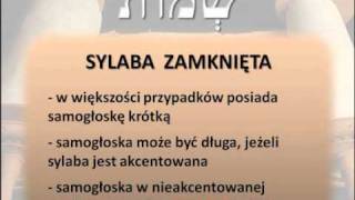 Język hebrajski  03  samogłoski sylaby akcent [upl. by Harald409]