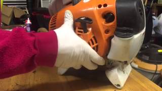 Stihl SH86C leaf blower startercarb cover replacement [upl. by Enasus]