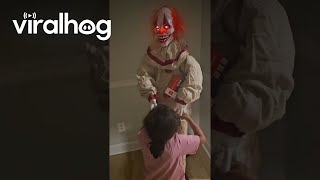 Daughter Loves Creepy Clown  ViralHog [upl. by Eyak]