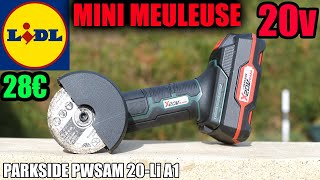 LIDL meuleuse dangle sans fil 20V parkside PWSAM 20Li Cordless Angle Grinder AkkuWinkelschleifer [upl. by Grimbly]