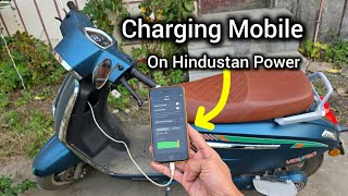 Electric Scooter Charging Mobile on Hindustan Power Electric Scooter Vespro  EV Scooter Review [upl. by Enelehs]