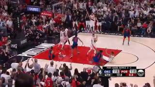 Damian Lillards serieswinning three pointer vs OKC Game 5 [upl. by Arocal]