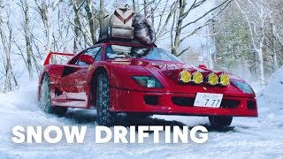 Ferrari F40 Snow Drifting In Japan [upl. by Salena]