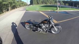 Harley Sportster 1275 Drag Bike making adjustments with a GoPro test run [upl. by Arva119]