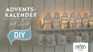 DIY Adventskalender basteln mit beleuchteten Häuschen  Howto  Deko Kitchen [upl. by Iot]