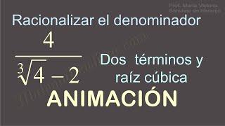 Racionalizar el denominador Binomio con raíces cúbicas [upl. by Aitret]