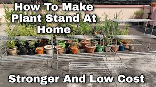 How To Make Plant Stand At Home  Low Cost Iron Plant Stand  Planter Stand Making At Home [upl. by Ecnesse695]