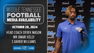 MTSU Football Weekly Press Conference 102824 [upl. by Mauralia829]