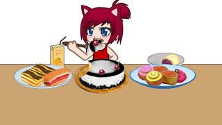 ASMR Mukbang eatingcake amp pastries  Gacha Club [upl. by Arnold624]