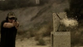 RIP ammo vs Concrete block  RatedRR Slow Motion [upl. by Eillam]