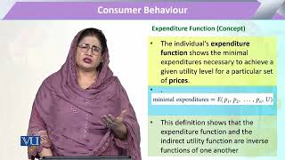 Consumer Behavior Expenditure Function Concept  Microeconomic Analysis  ECO614Topic094 [upl. by Kayla]