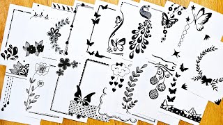 20 beautiful Black Project Designs Border designs for Assignment Project Notebook Art Amateur [upl. by Eittak]