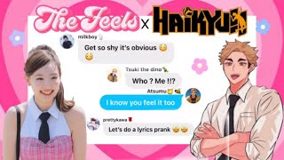 Setters lyrics prank  The feels by Twice Haikyuu texts [upl. by Nnyla]