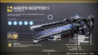 Agers Scepter Exotic Weapon amp Catalyst – Destiny 2 [upl. by Herriott]