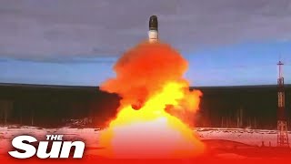 Russia test fires HUGE nuclear missile called Satan 2 [upl. by Adnalohs]