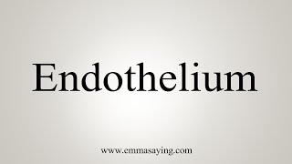 How To Say Endothelium [upl. by Pearce]