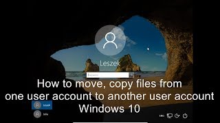 How to move copy files from one user account to another user account Windows 10 [upl. by Fransis]