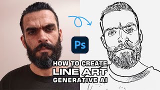 Turn a photo into an illustration How to create Line Art using Generative AI in Photoshop 2024 [upl. by Vescuso]