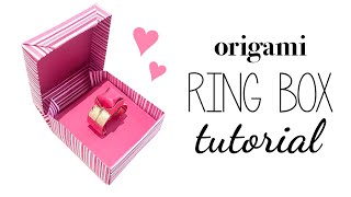 Origami Ring Box Instructions  DIY  Paper Kawaii [upl. by Zoila]