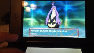 Shiny pumpkaboo evolve off of Wonder trade in pokemon Alpha Sapphire ✨✨ [upl. by Ahserak]