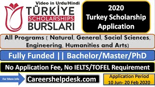 Turkey Burslari Scholarship 20202021BSMSPhDFully Funded Details amp Submission in UrduHindi [upl. by Mellins]