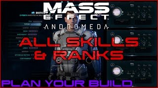 Mass Effect Andromeda All Skills amp their Ranks Plan your Build [upl. by Zaob]