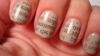 TUTORIAL unghie Newspaper Manicure [upl. by Ahseiym984]