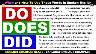 DO  DOES  DID When and How to Use These Words in Spoken English [upl. by Sellma964]