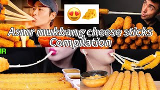 Asmr mukbang cheese sticks Compilation 🧀asmreating mukbang compilation cheesey [upl. by Akceber83]