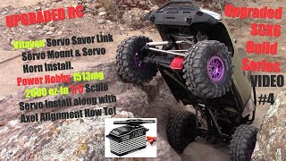 SCX6 Build Series Video 4 Installing a PH 1513MG 2000 ozin Servo and a Vitavon Servo Saver Link [upl. by Nalra]