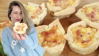 Blätterteig mit Schinken amp Käse  Herzhafte Muffins  Perfekt als Fingerfood Snack Picknick [upl. by Aitnyc767]