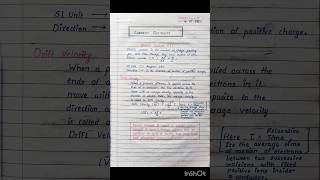 Current Electricity Notes  Class 12  Physics  NEET  CBSE  HSC shorts neet physics class12 [upl. by Anelrats961]