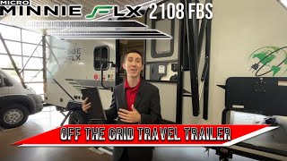 2022 Winnebago Micro Minnie FLX 2108  OffGrid Travel Trailer  Walkthrough [upl. by Woothen]