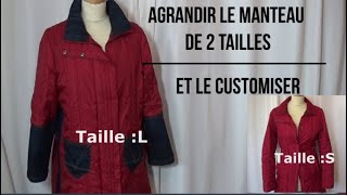 DIY  145 Agrandir le manteau de 2 tailles  Elargir et customiser  100100 recyclage [upl. by Mat710]